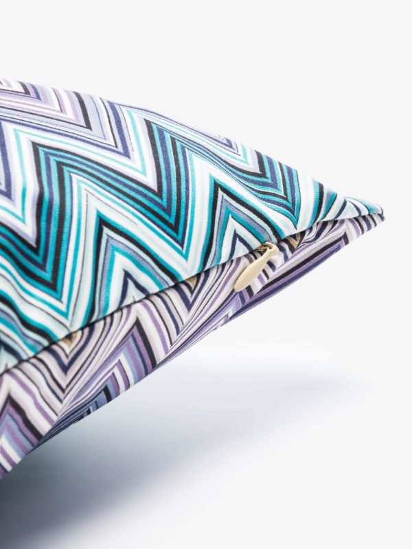 Missoni Home Blue Jarris Zigzag Cotton Cushion | Browns Cushions