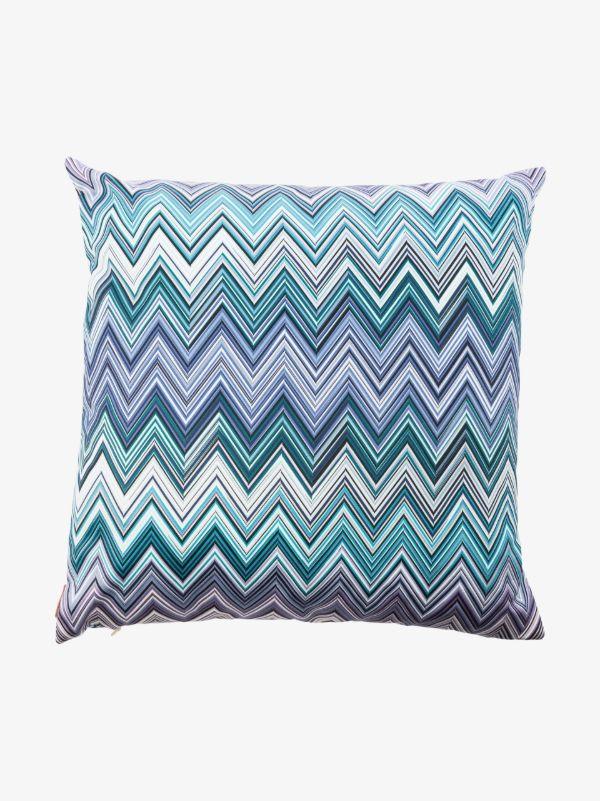 Missoni Home blue Jarris zigzag cotton cushion | Browns Cushions