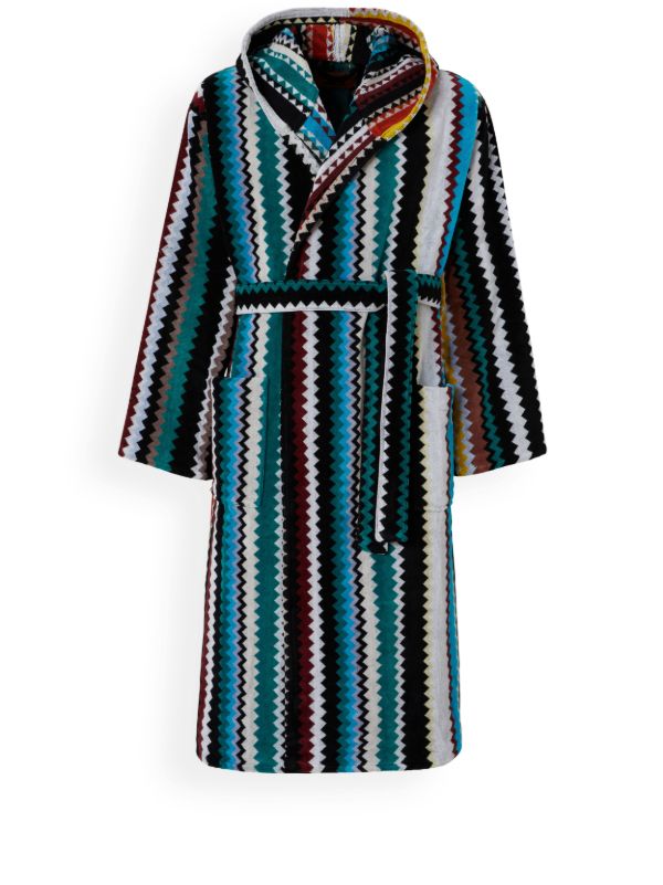 Missoni Home Blue Zigzag Cotton Terry Bathrobe | Browns Towels