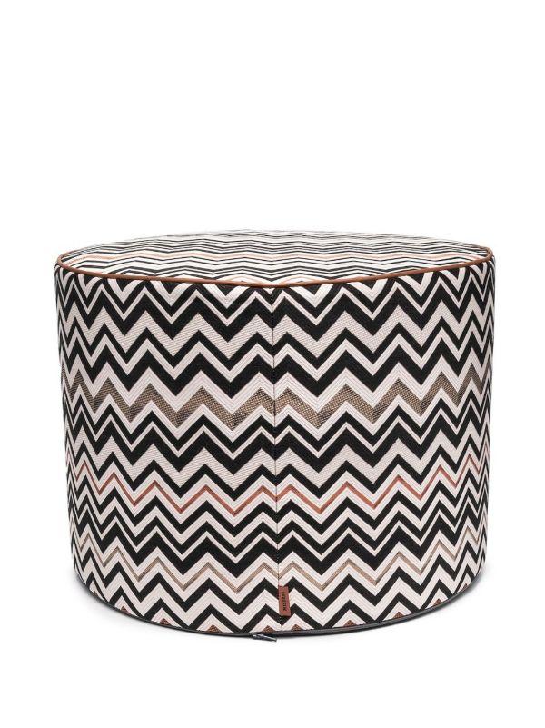 Missoni Home Brown Belfast Zigzag Pouf | Browns Chairs & Stools