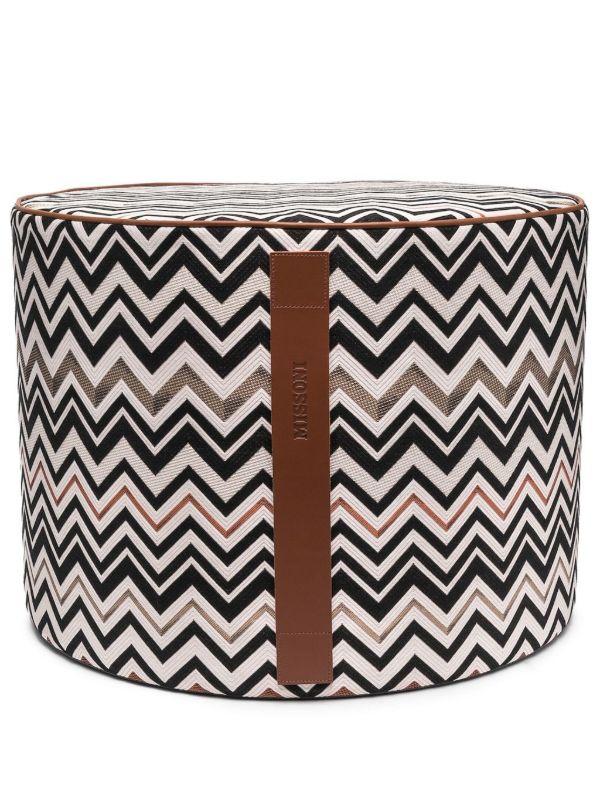 Missoni Home Brown Belfast Zigzag Pouf | Browns Chairs & Stools