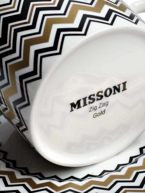 Missoni Home Gold-tone Zig-Zag Teacup Set | Browns Plates & Bowls