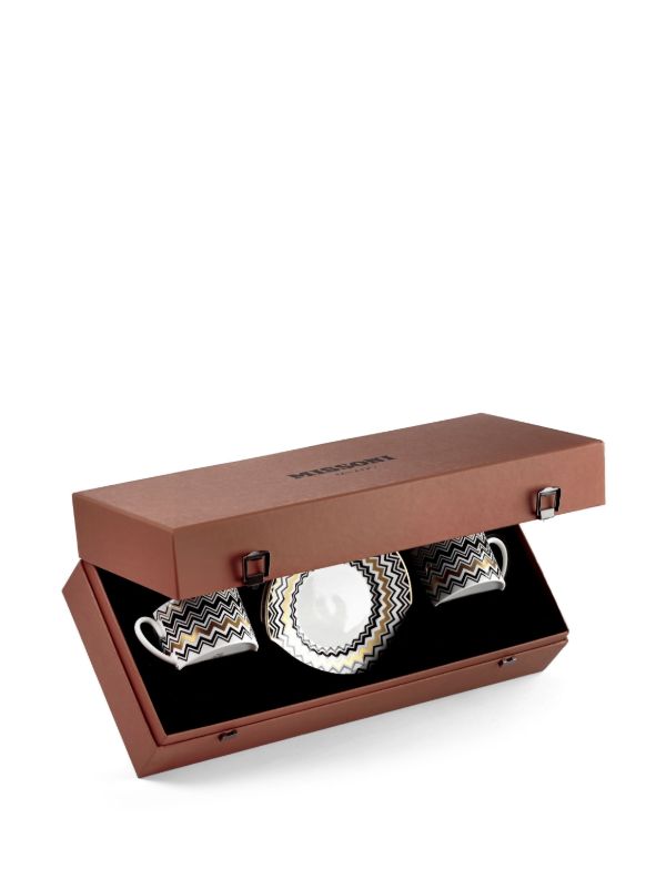 Missoni Home Gold-tone Zig-Zag Teacup Set | Browns Plates & Bowls