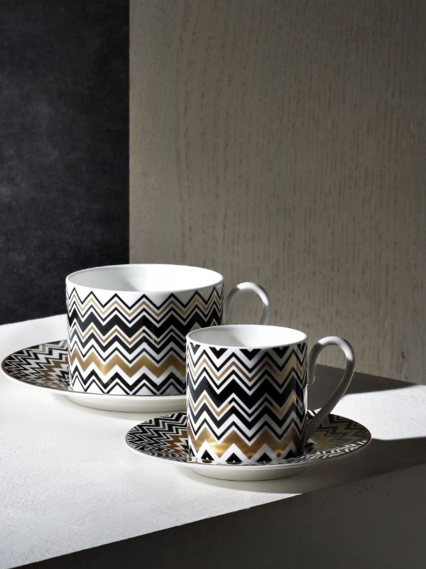 Missoni Home Gold-tone Zig-Zag Teacup Set | Browns Plates & Bowls
