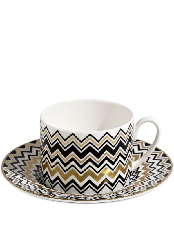 Missoni Home Gold-tone Zig-Zag Teacup Set | Browns Plates & Bowls