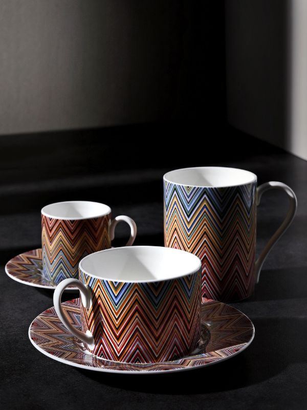 Missoni Home Multicolour Jarris Zig-Zag Porcelain Tea Set | Browns Cups & Tea Sets