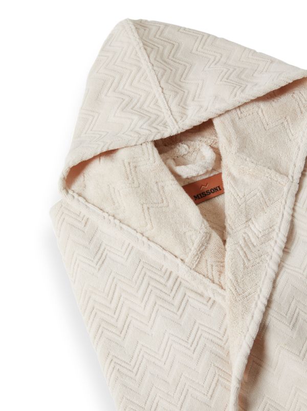 Missoni Home Neutral Zigzag Cotton Bathrobe | Browns Towels
