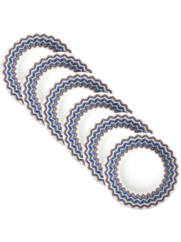 Missoni Home White Jarris Zig-Zag dessert plate set | Browns Plates & Bowls