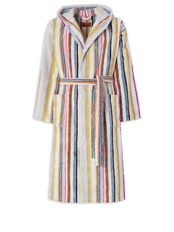 Missoni Home White Moonshadow Striped Cotton Bathrobe | Browns Towels