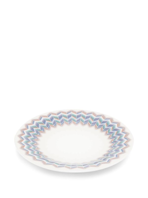 Missoni Home White Zig Zag Jarris 148 Porcelain Bread Plate Set | Browns Plates & Bowls