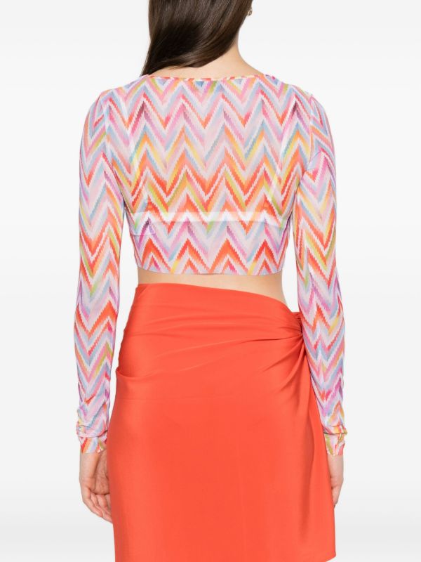 Missoni Printed Tulle Crop Top | Browns T-Shirts & Jersey Shirts