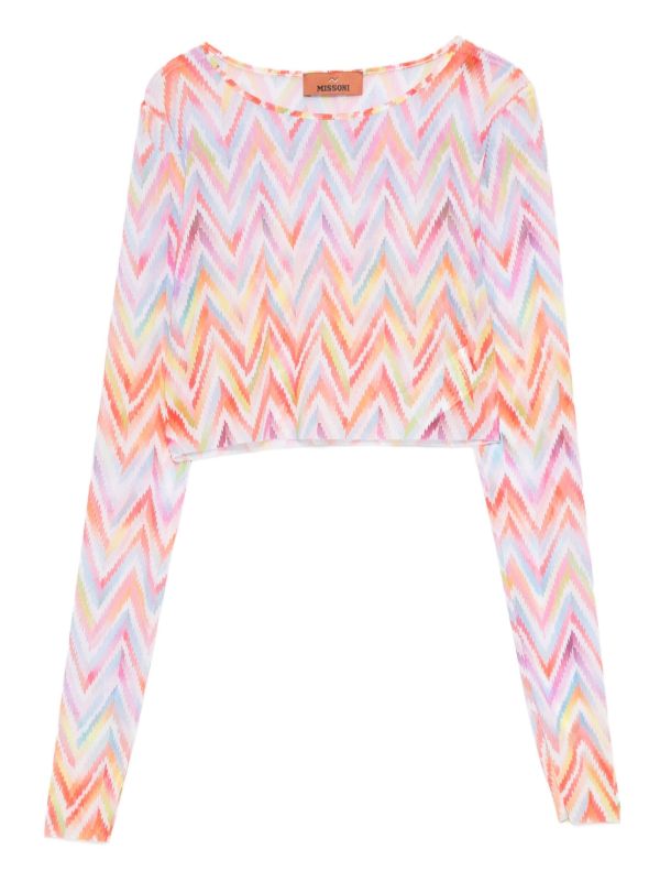 Missoni printed tulle crop top | Browns T-Shirts & Jersey Shirts