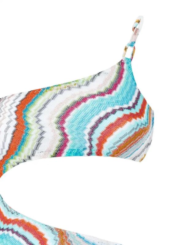 Missoni White Wave-Pattern Swimsuit | Browns One-Pieces