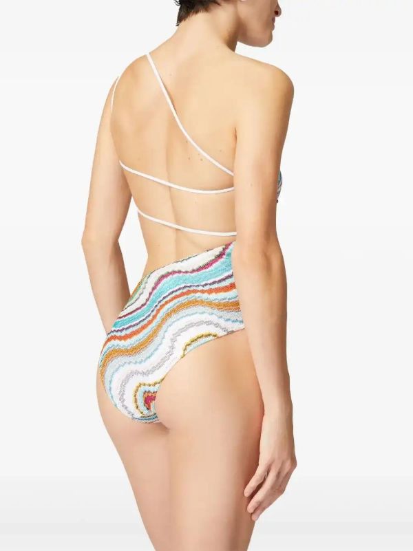 Missoni White Wave-Pattern Swimsuit | Browns One-Pieces