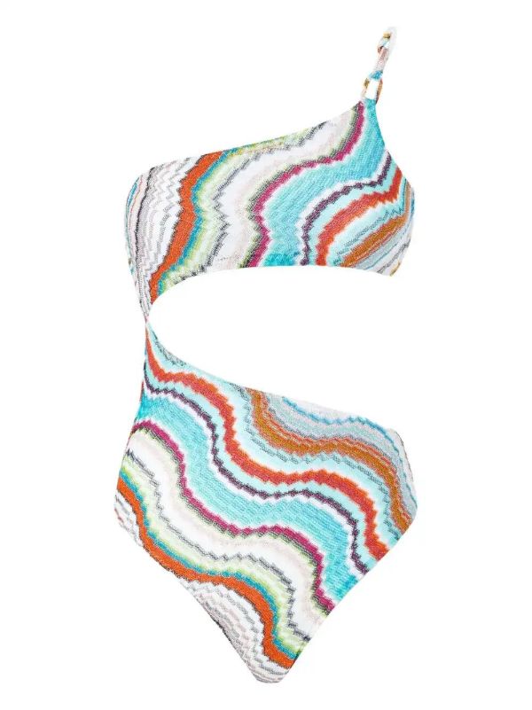 Missoni White Wave-Pattern Swimsuit | Browns One-Pieces