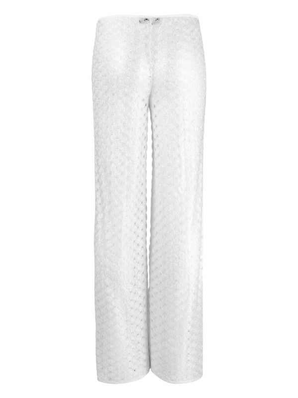 Missoni White Zigzag Mesh Flared Trousers | Browns Flared & Bell-Bottom Pants