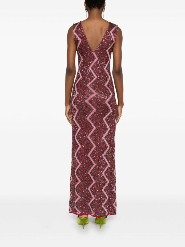 Missoni Zig-Zag Plunging-Neckline Gown | Browns Evening Dresses