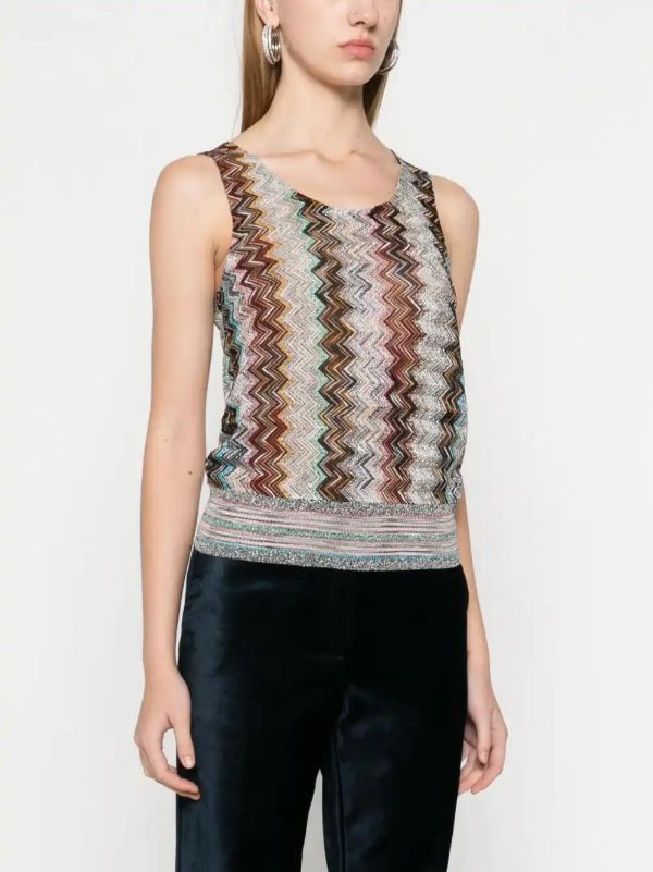 Missoni Zigzag-motif Lamé Top | Browns Vests & Tank Tops