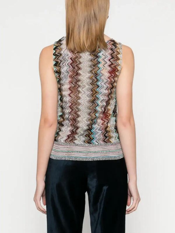 Missoni Zigzag-motif Lamé Top | Browns Vests & Tank Tops