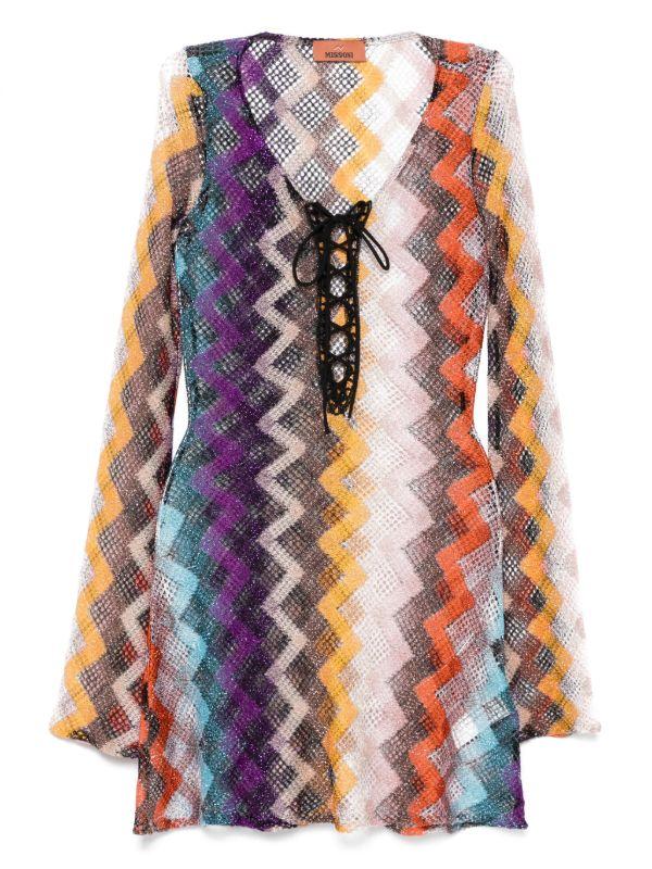Missoni zigzag-woven mini dress | Browns Beach Dresses