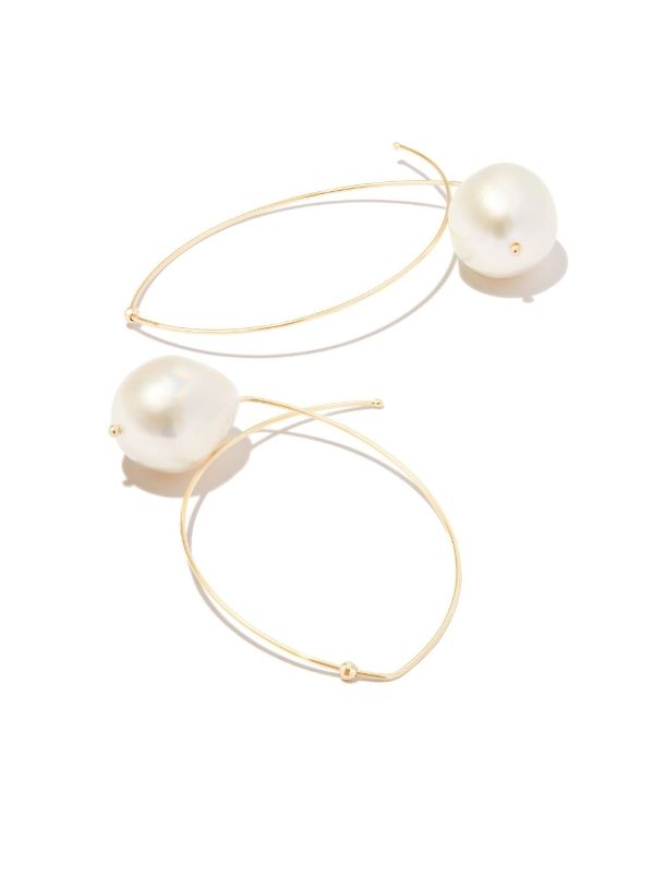 Mizuki 14K Yellow Gold Pearl Hoop Earrings | Browns Fine Earrings