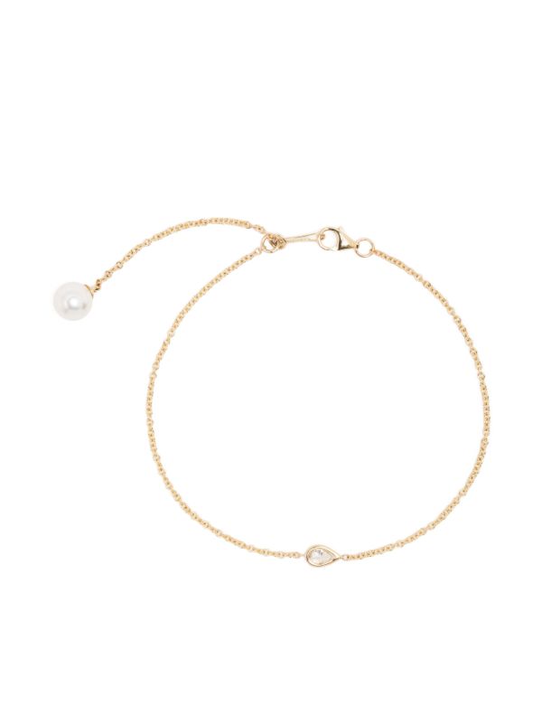Mizuki 14K yellow gold Sea of Beauty diamond and pearl bracelet | Browns Fine Bracelets