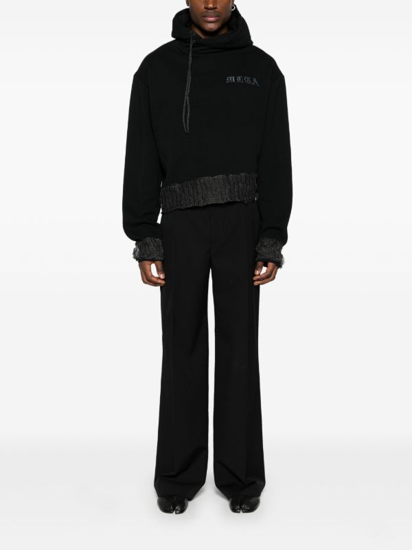 MLGA Black Asymmetric Cotton Hoodie | Browns Hoodies