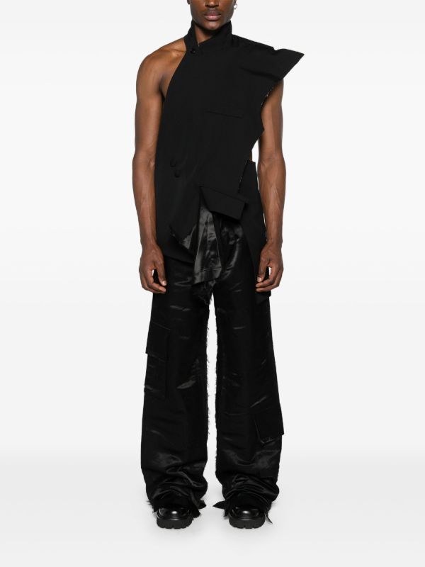 MLGA Black Layered Wide-Leg Trousers | Browns Wide Leg Pants