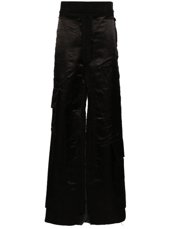 MLGA Black Layered Wide-Leg Trousers | Browns Wide Leg Pants