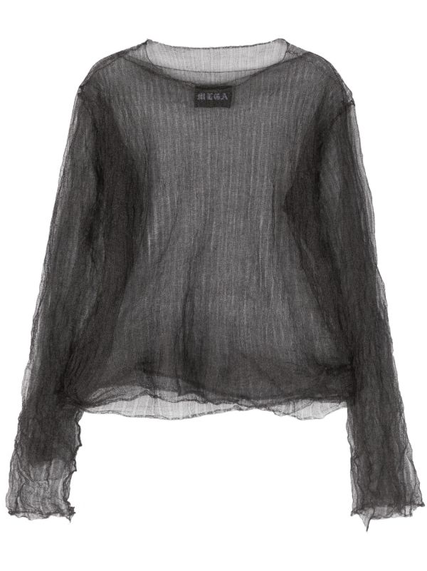 MLGA Black Open-Knit Sheer Sweater | Browns Knitted Sweaters