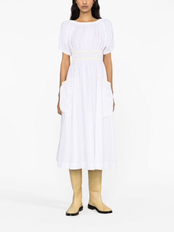 Molly Goddard White Mags Taffeta Midi Dress | Browns Day Dresses