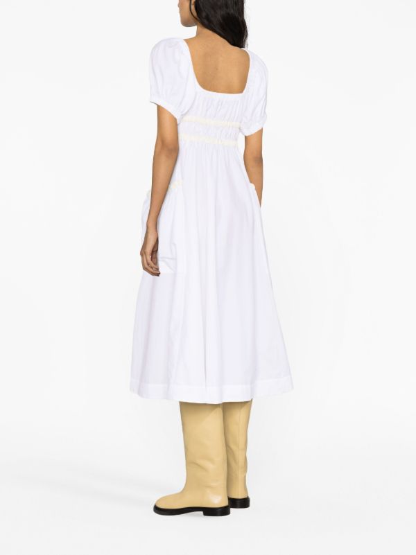 Molly Goddard White Mags Taffeta Midi Dress | Browns Day Dresses