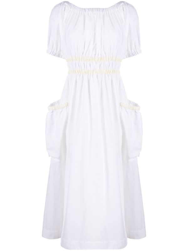 Molly Goddard White Mags Taffeta Midi Dress | Browns Day Dresses