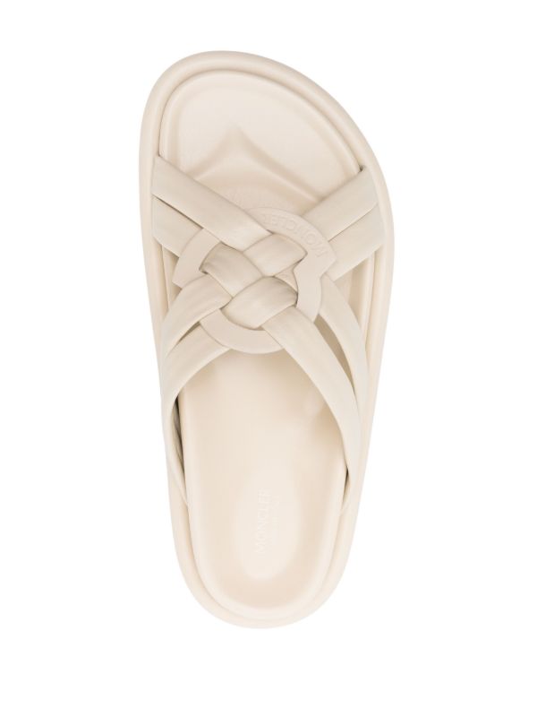Moncler Beige Bell Interwoven-Straps Sandals | Browns Sandals