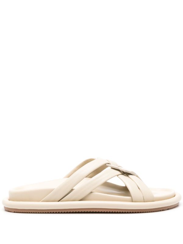 Moncler Beige Bell Interwoven-Straps Sandals | Browns Sandals