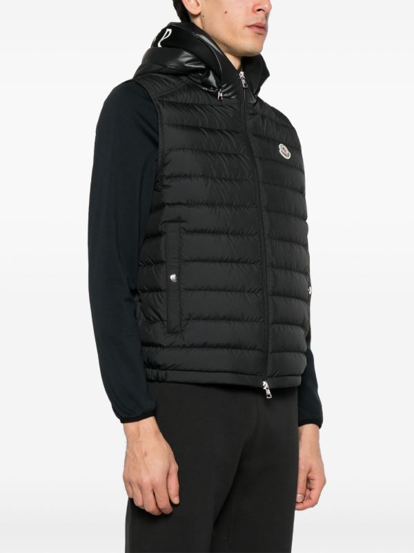 Moncler Black Bourget Gilet | Browns Waistcoats & Gilets