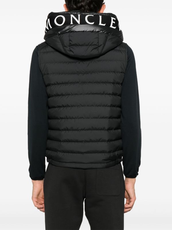 Moncler Black Bourget Gilet | Browns Waistcoats & Gilets