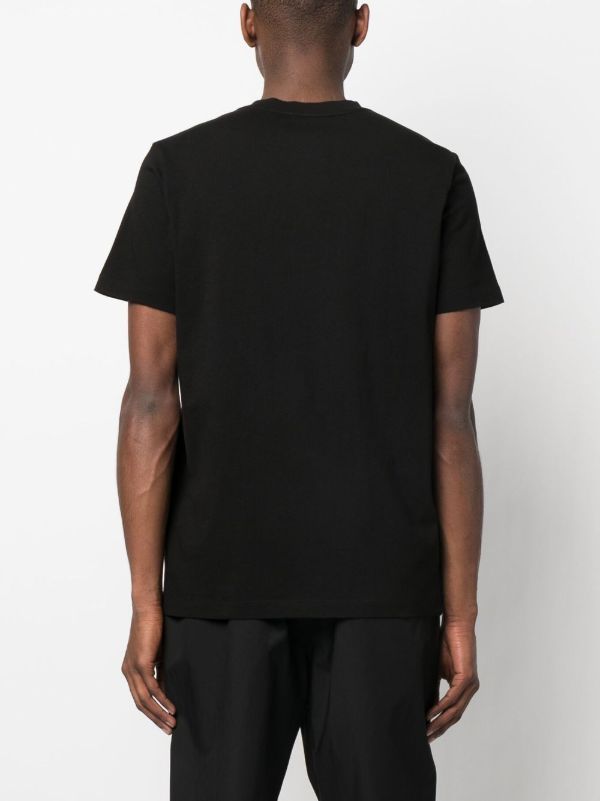 Moncler Black Flocked Cotton Logo T-shirt | Browns T-Shirts