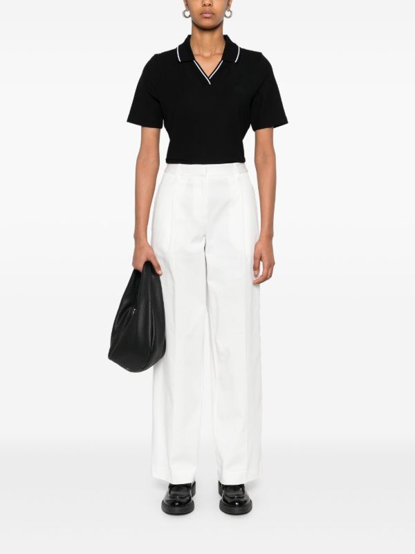 Moncler Black Logo-Appliqué Polo Top | Browns Polo Tops