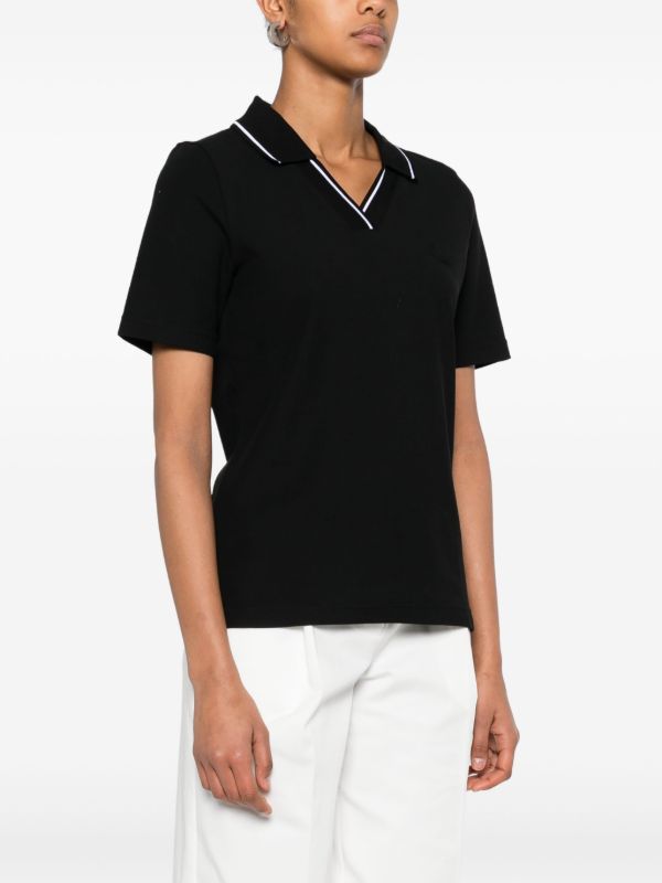 Moncler Black Logo-Appliqué Polo Top | Browns Polo Tops