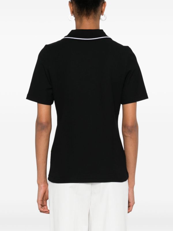Moncler Black Logo-Appliqué Polo Top | Browns Polo Tops