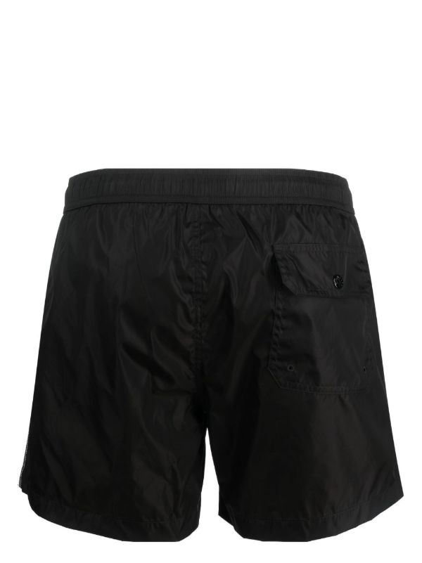 Moncler Black Logo-Appliqué Swim Shorts | Browns Swim & Board Shorts