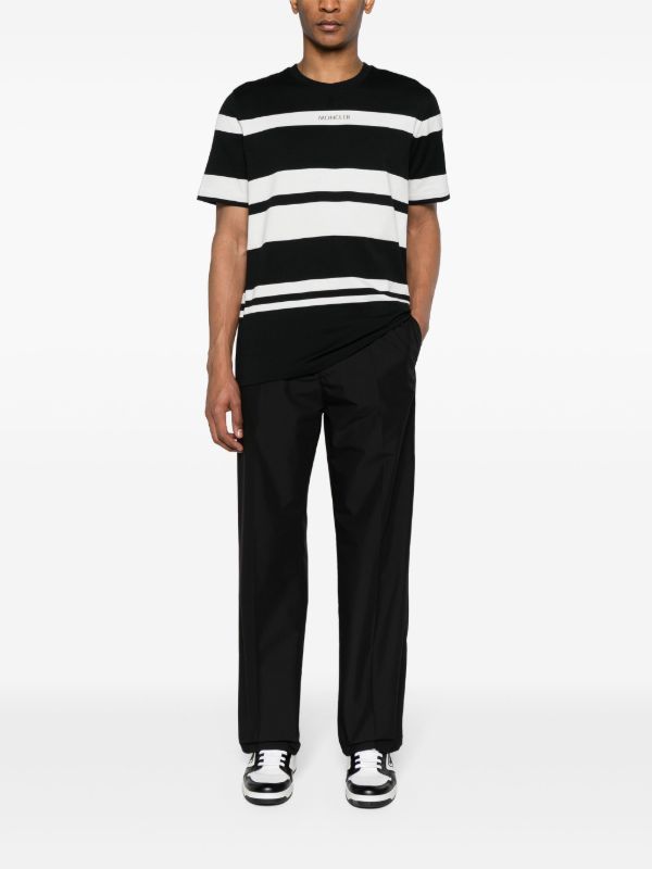 Moncler Black Logo-Patch Straight-Leg Trousers | Browns Regular-Fit & Straight Leg Pants