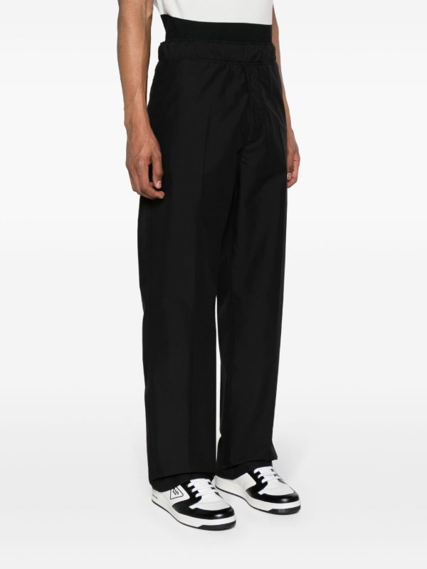 Moncler Black Logo-Patch Straight-Leg Trousers | Browns Regular-Fit & Straight Leg Pants
