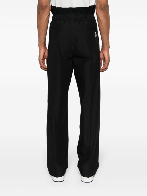 Moncler Black Logo-Patch Straight-Leg Trousers | Browns Regular-Fit & Straight Leg Pants