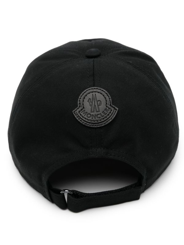 Moncler Black Logo-Print Cotton Baseball Cap | Browns Hats