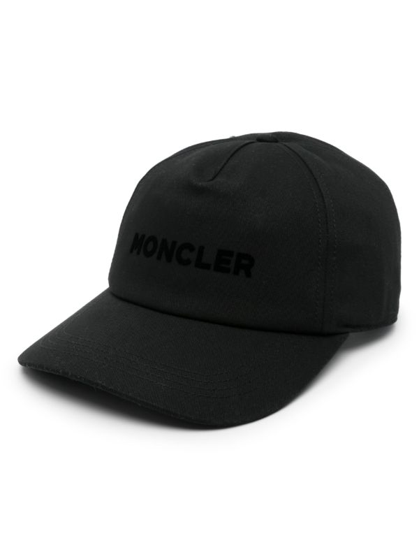Moncler Black Logo-Print Cotton Baseball Cap | Browns Hats