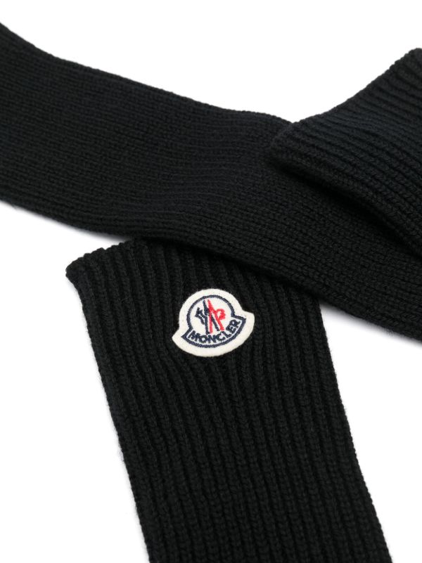 Moncler Black Long Virgin Wool Gloves | Browns Gloves