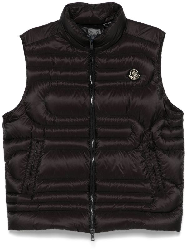 Moncler Black Padded Gilet | Browns Waistcoats & Gilets