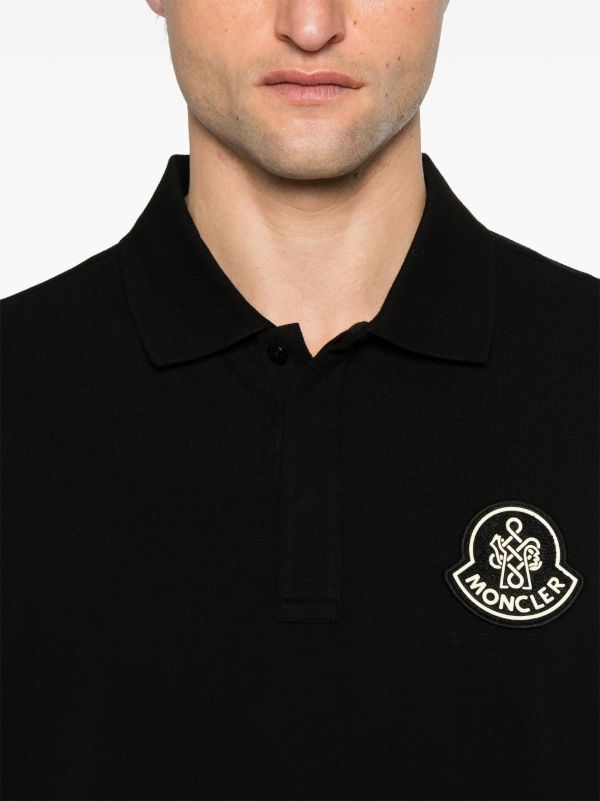 Moncler Black Year Of The Snake Polo Shirt | Browns Polo Shirts